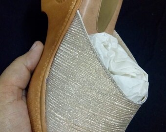 Two inch fancy heel slipper/ Wedding footwear