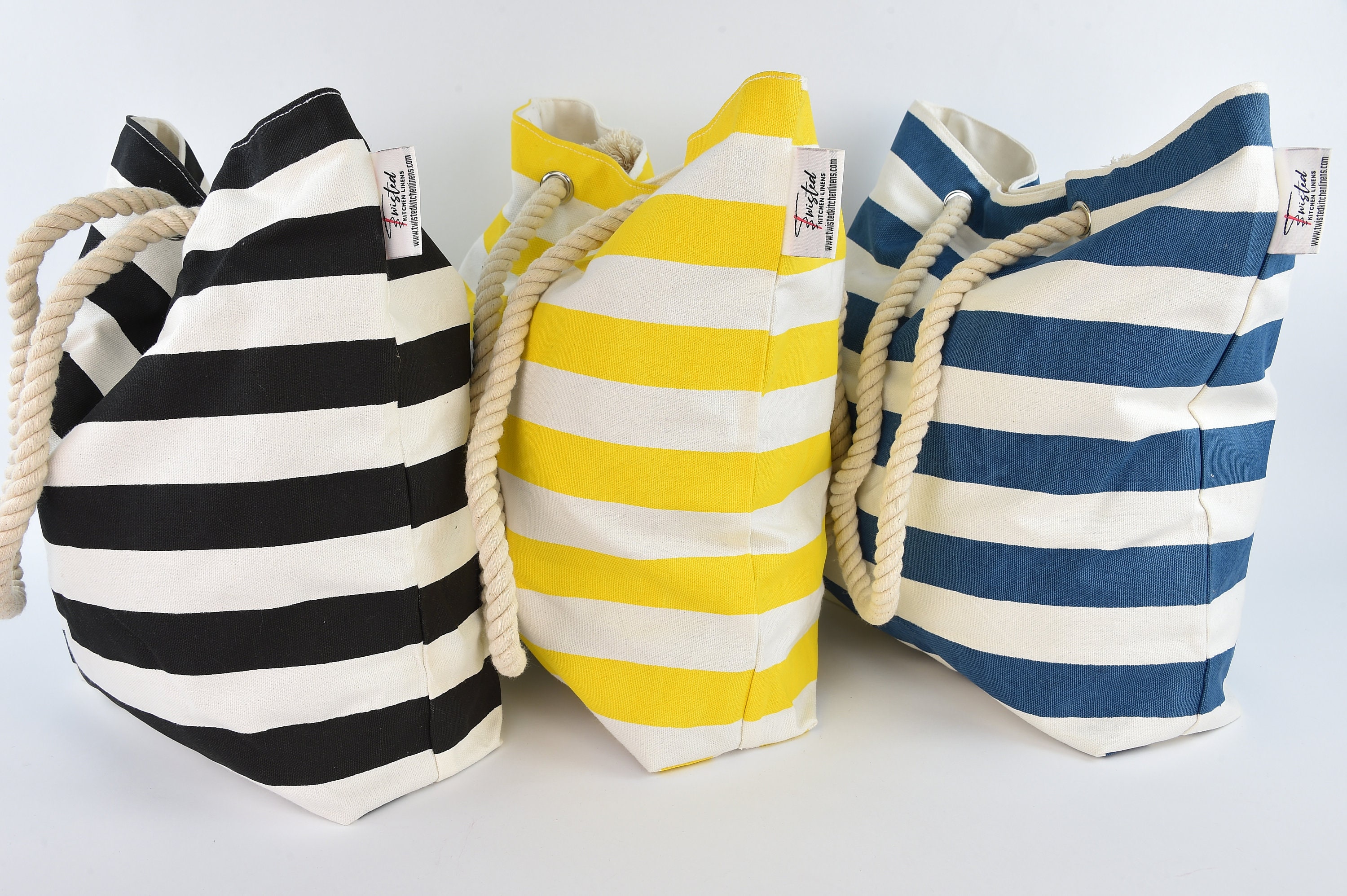 Buy HOMESTOP Blue Change Stripe Gusset Canvas Bag