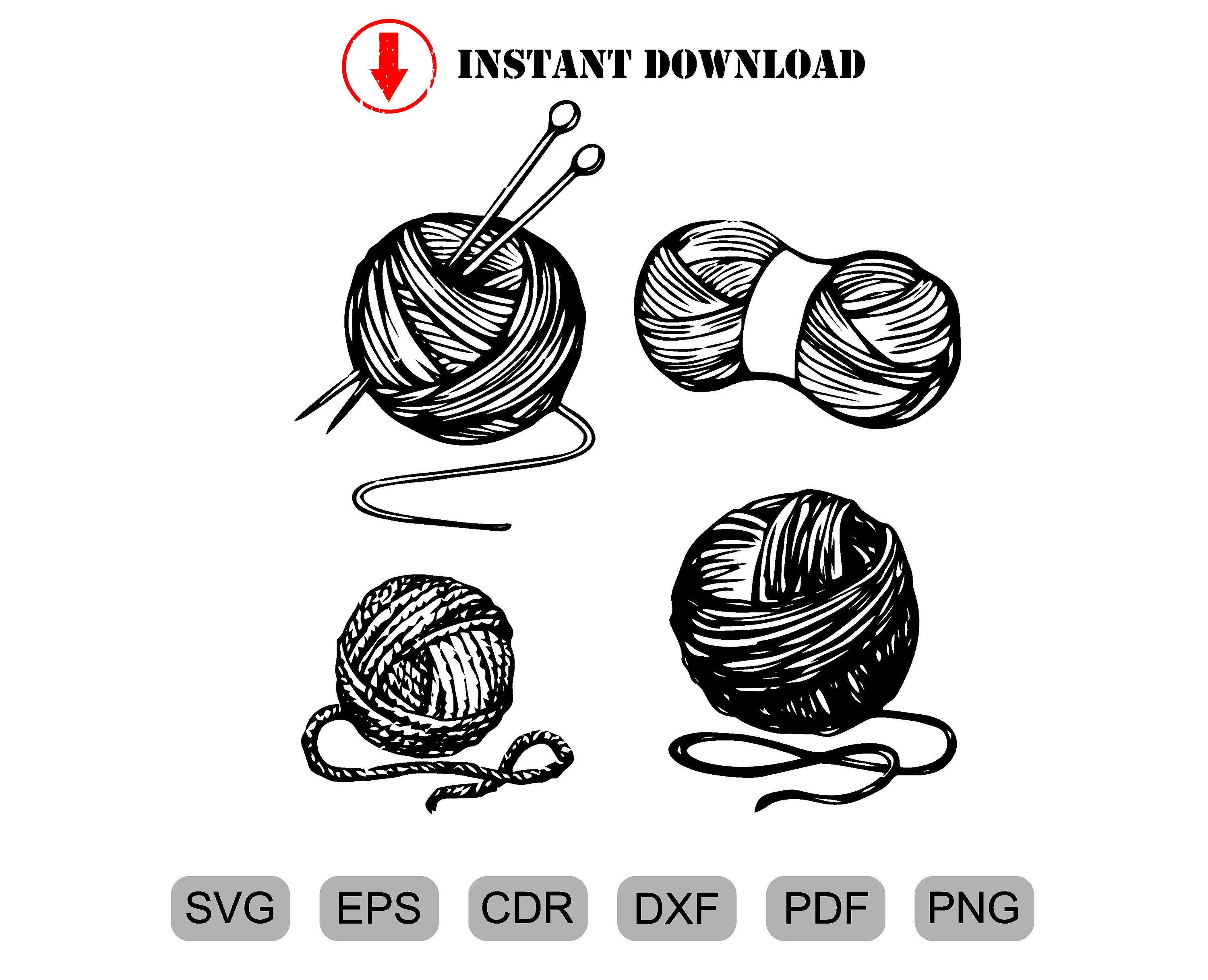 Knitting svg Crochet svg Yarn svg cut files for Cricut Etsy