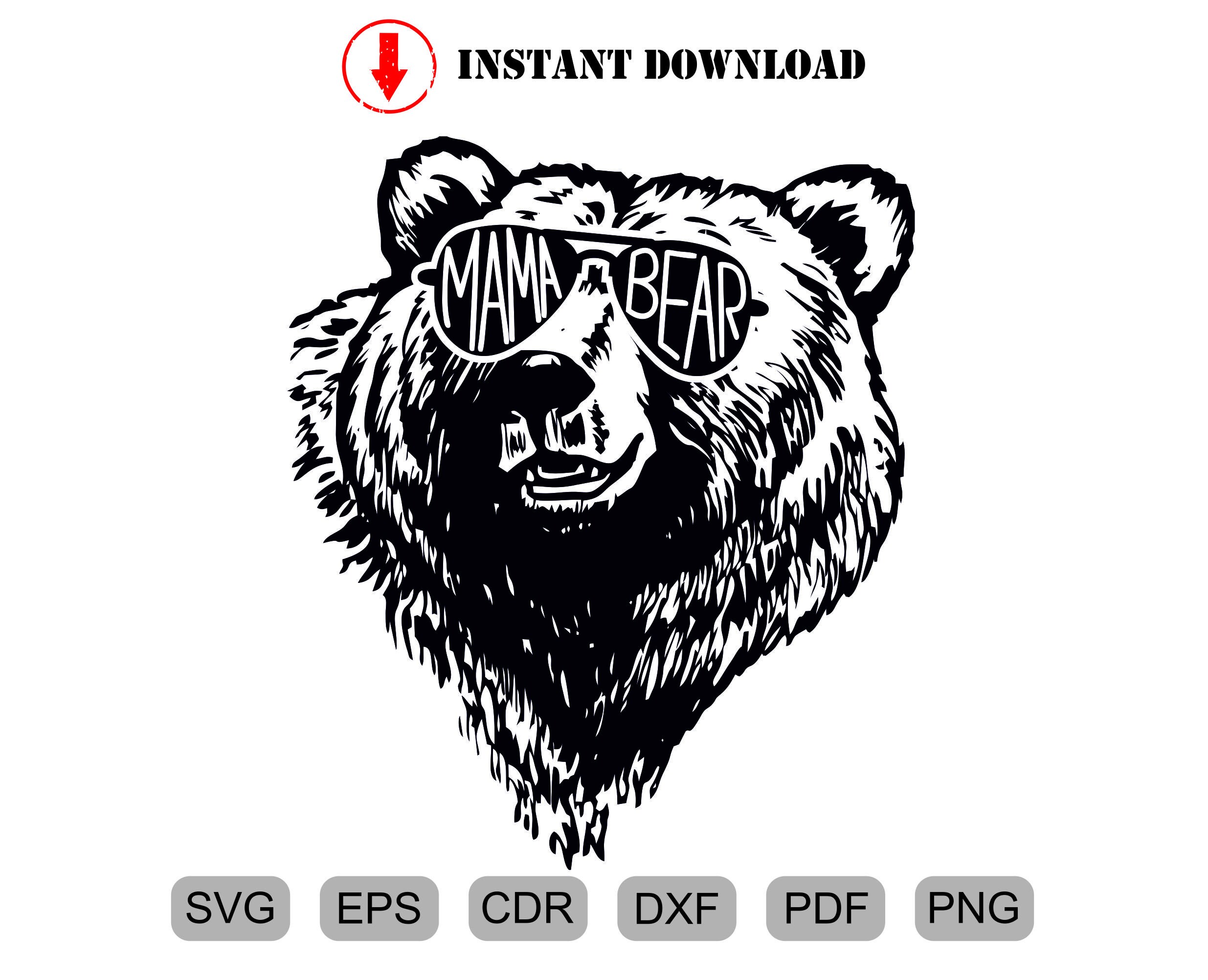 Bear Whit Glasses Silhouette SVG Cutting Files Clip Art cricut | Etsy