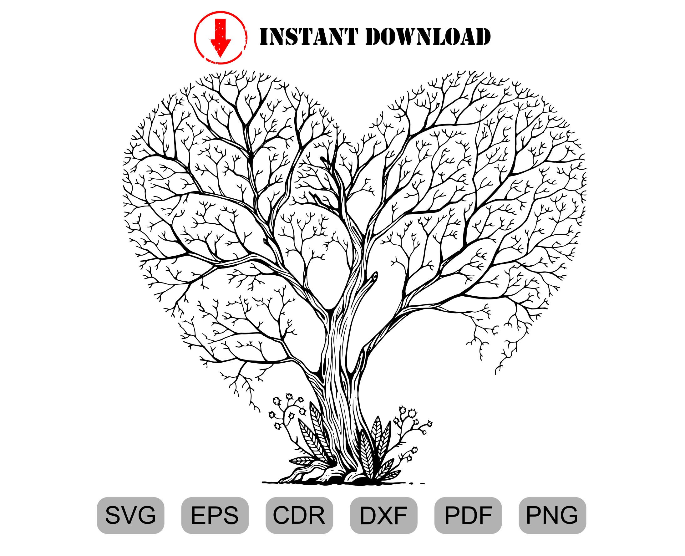 Heart Tree SVG Tree with heart SVG Clipart Cut Files For Etsy Heart Tree SVG Tree with heart SVG Clipart Cut Files For Etsy