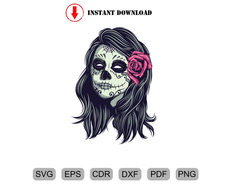 Download Calavera Svg Day Of The Dead Svg Sugar Skull Svg Woman Svg Dia De Los Muertos Svg Woman Sugar Skull Digital File Digital Art Collectibles Wearefunnel Com