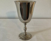Vintage Silver Plated Brass Wine Goblet - E.P. Brass, Made in Spain - Chalice, Altar Piece, Wine Glass