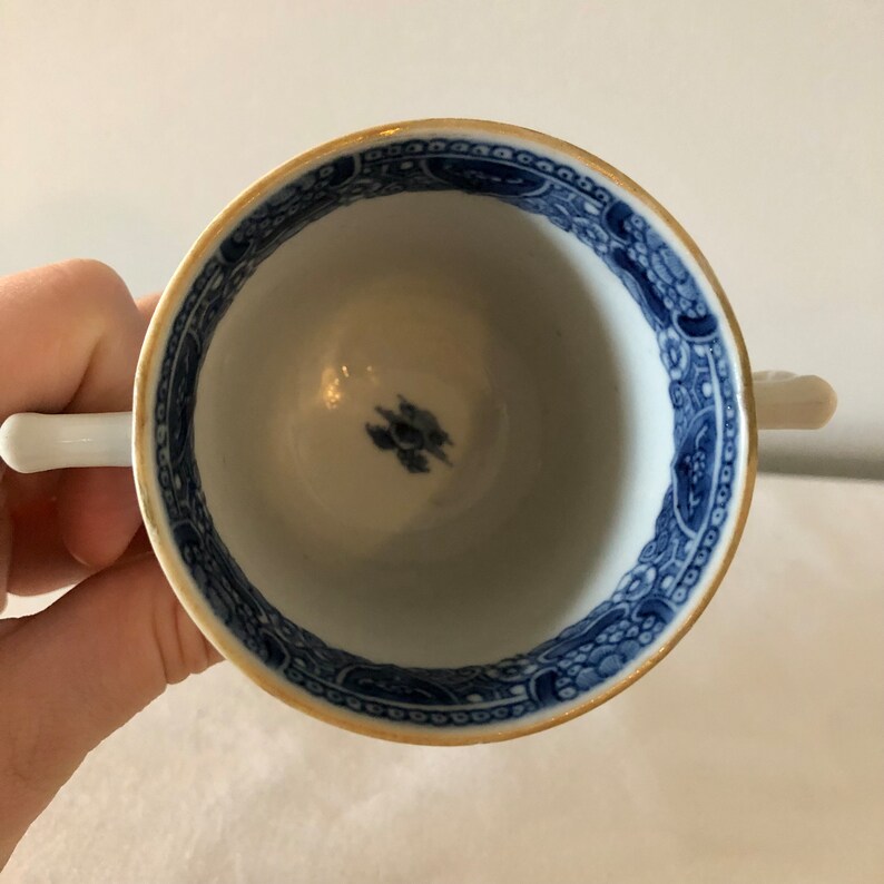 Rare Antique Chinese Tea Cup With Two Handles 18th Century Etsy