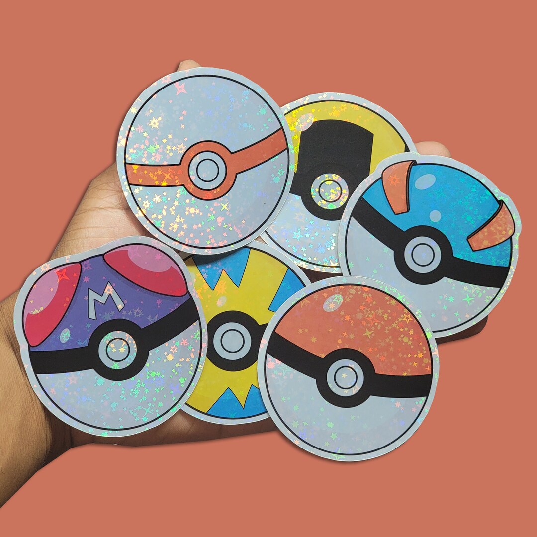 Pokeball Ball Holographic Sticker Pack Pokemon Stickers - Etsy