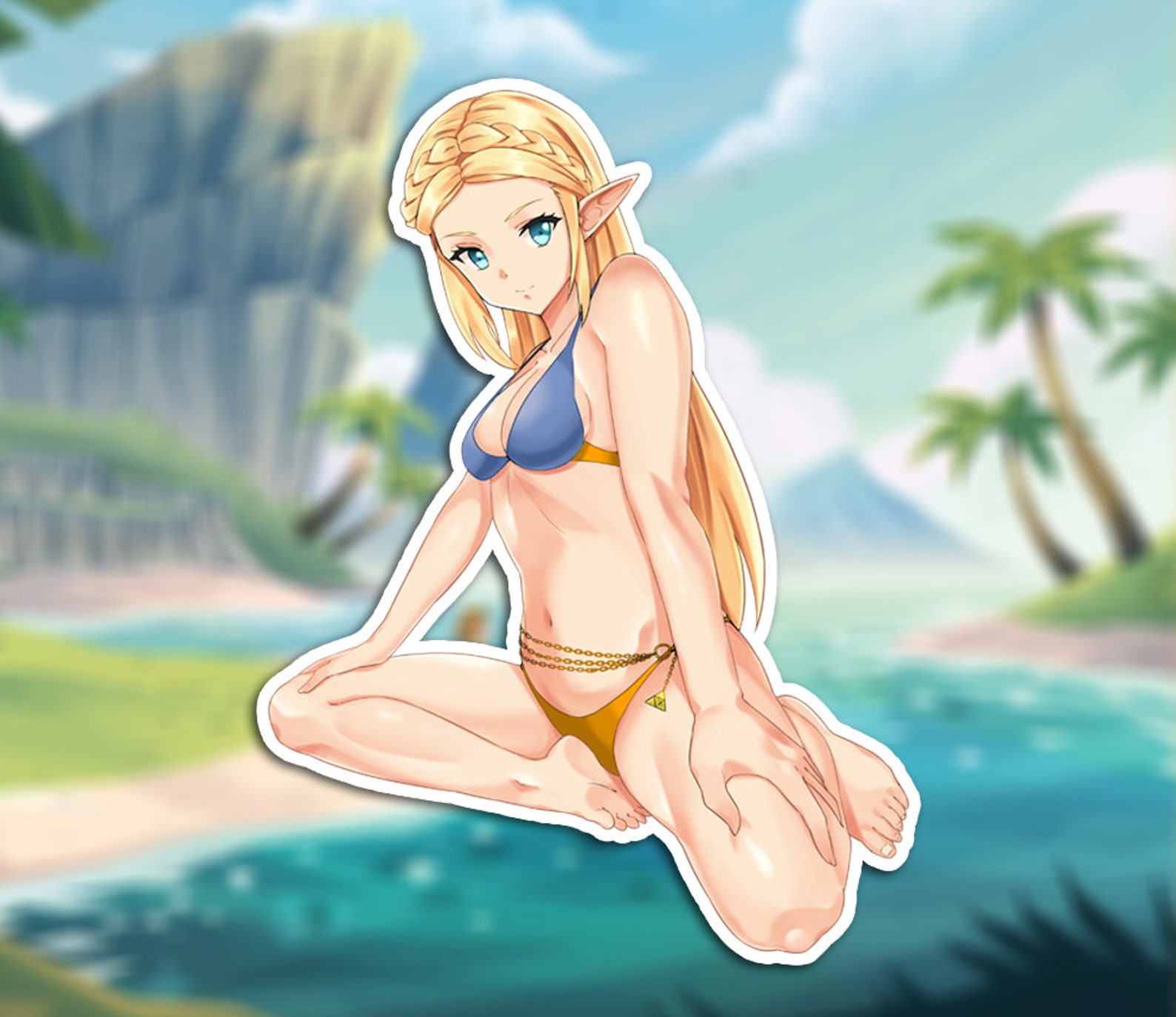 Princess Zelda Bikini Sticker Legend of Zelda Vinyl Sticker Etsy