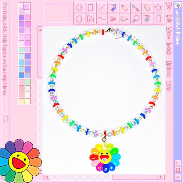 Rainbow Flower INSPIRED Takashi Murakami Choker