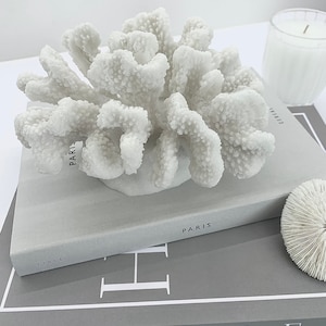 White Coral Ornament Sculpture Small Faux