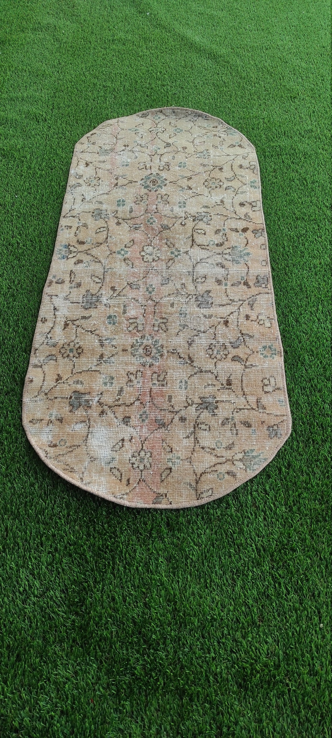 Pink Floral Vintage 2x5 Bath Mat Runner Rug Small Turkish Etsy UK