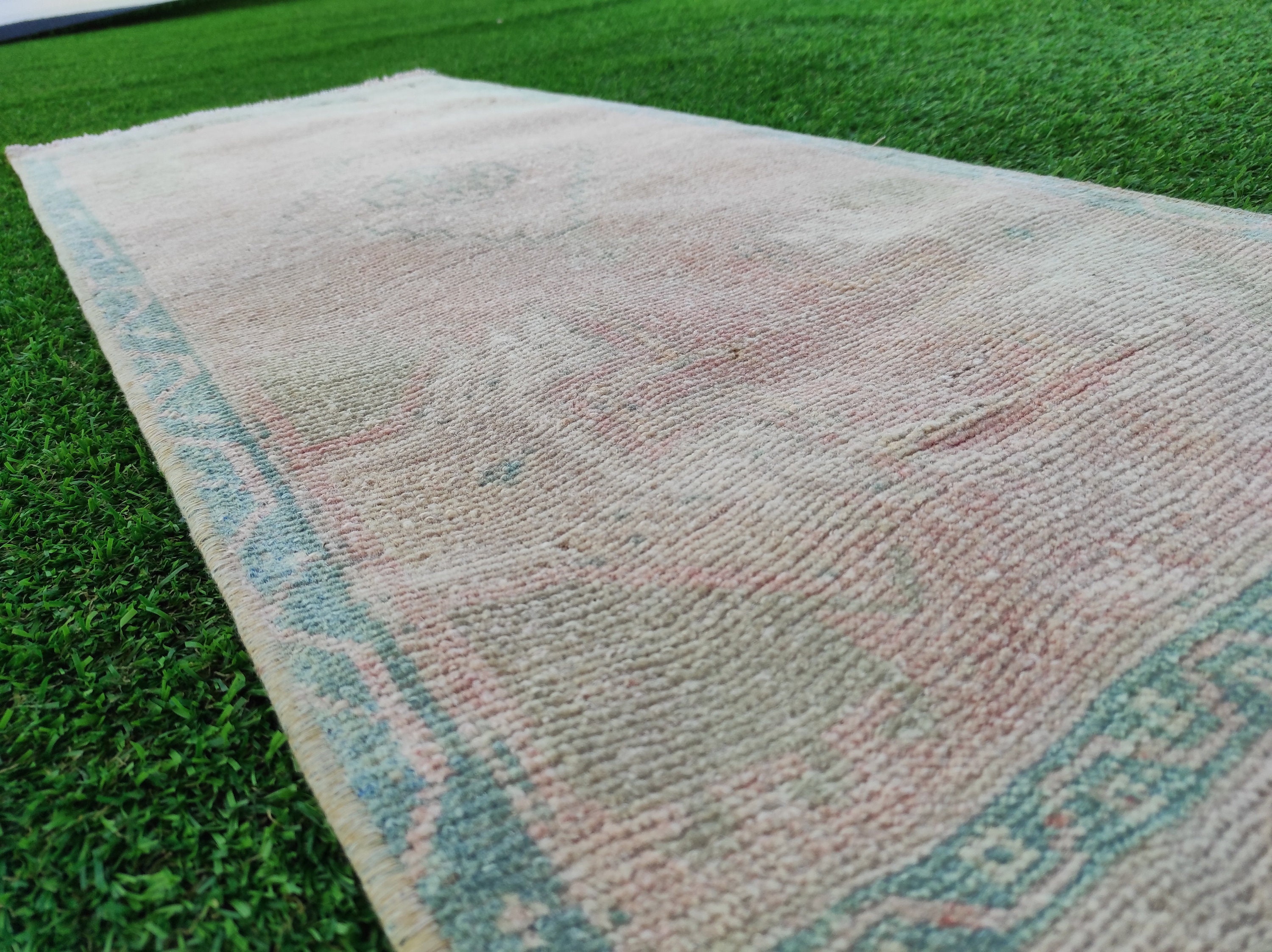 Striped Narrow BATH MAT Rug in Multi Colors Vintage Small Rug Etsy UK