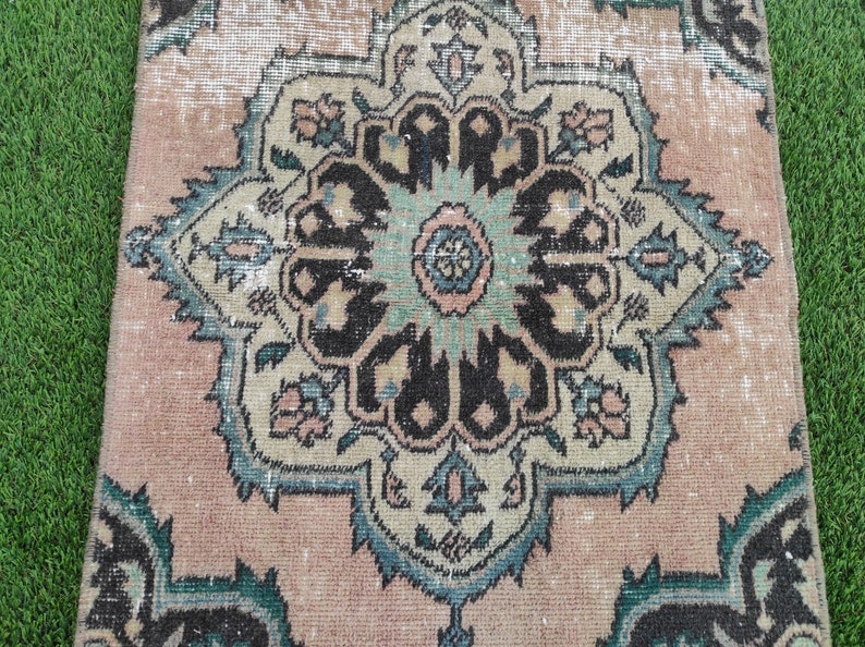 Vintage Pink Hand Knotted 2x3 Bath Mat Rug Flatweave Oriental Etsy