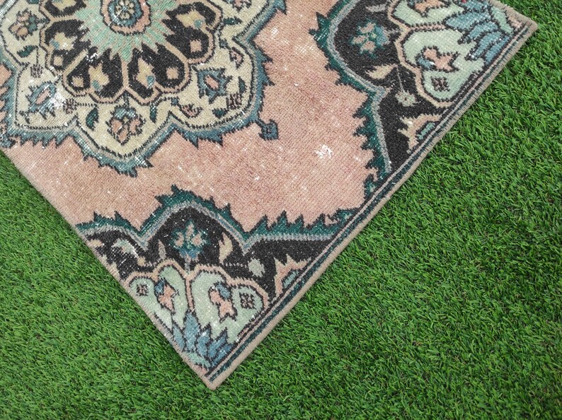 Vintage Pink Hand Knotted 2x3 Bath Mat Rug Flatweave Oriental Etsy