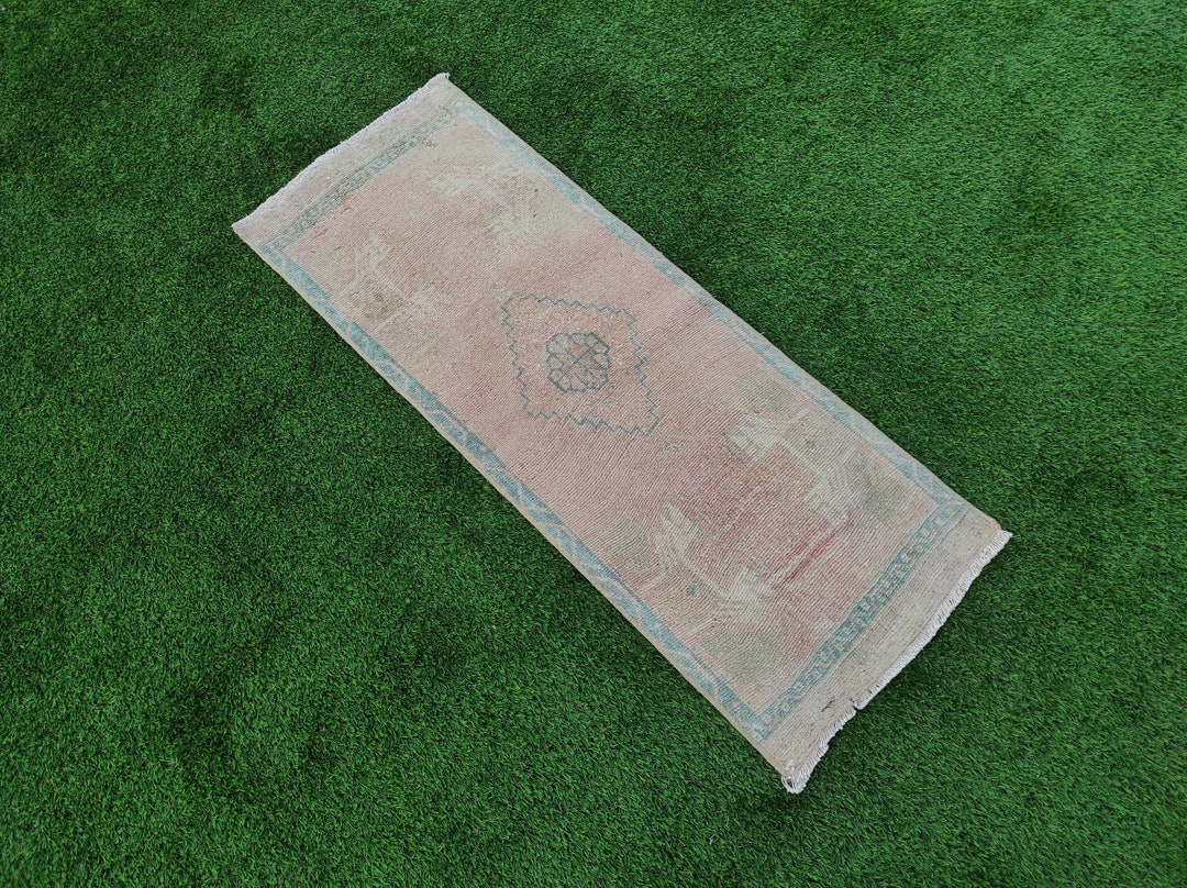 Striped Narrow BATH MAT Rug in Multi Colors Vintage Small Rug Etsy UK