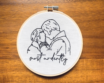 Pride and Prejudice hand embroidery - most ardently | bookish embroidery
