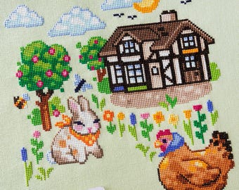 Life at the Cottage SAL (Ongoing!) - Cross Stitch Stitchalong - Cottagecore Xstitch - Colorful Summer Cross Stitch Pattern - Digital PDF