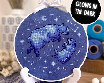 Patrón de punto de cruz de las constelaciones de la Osa Mayor y la Osa Menor - Osa Mayor XStitch - Estrellas y Luna - Patrón de punto de cruz de galaxia (PDF)