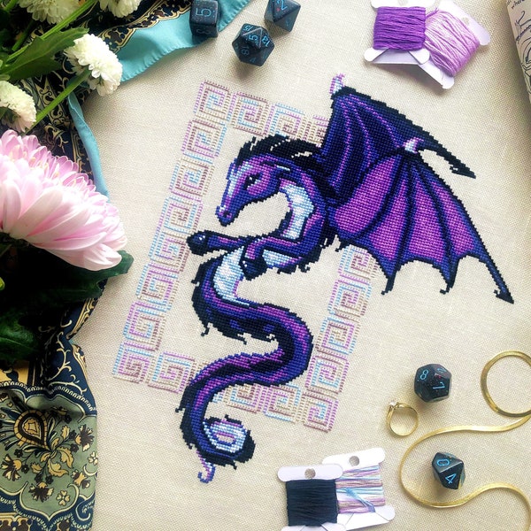 Dragon/Kelpie - Mythical Mare - Fantasy Cross Stitch Pattern - Horse Dragon - Folklore Cross Stitch - Scottish & Celtic Cross Stitch Pattern