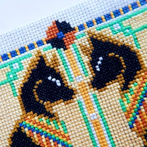 Fabulous Feline Night Cat by the Moon Colourful Cats Series Cross  Stitch/tapestry PDF Chart by Vivsters Cross Stitch Pattern 083 
