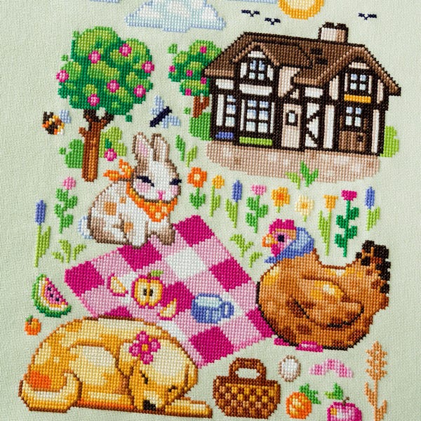 Life at the Cottage SAL (Ongoing!) - Cross Stitch Stitchalong - Cottagecore Xstitch - Colorful Summer Cross Stitch Pattern - Digital PDF