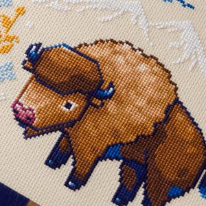 Bison Horizon - Cute Bison Cross Stitch Pattern - Savanna Landscape - Gentle Giant - Adorable Animal - Wild Animals Cross Stitch Pattern PDF image 3