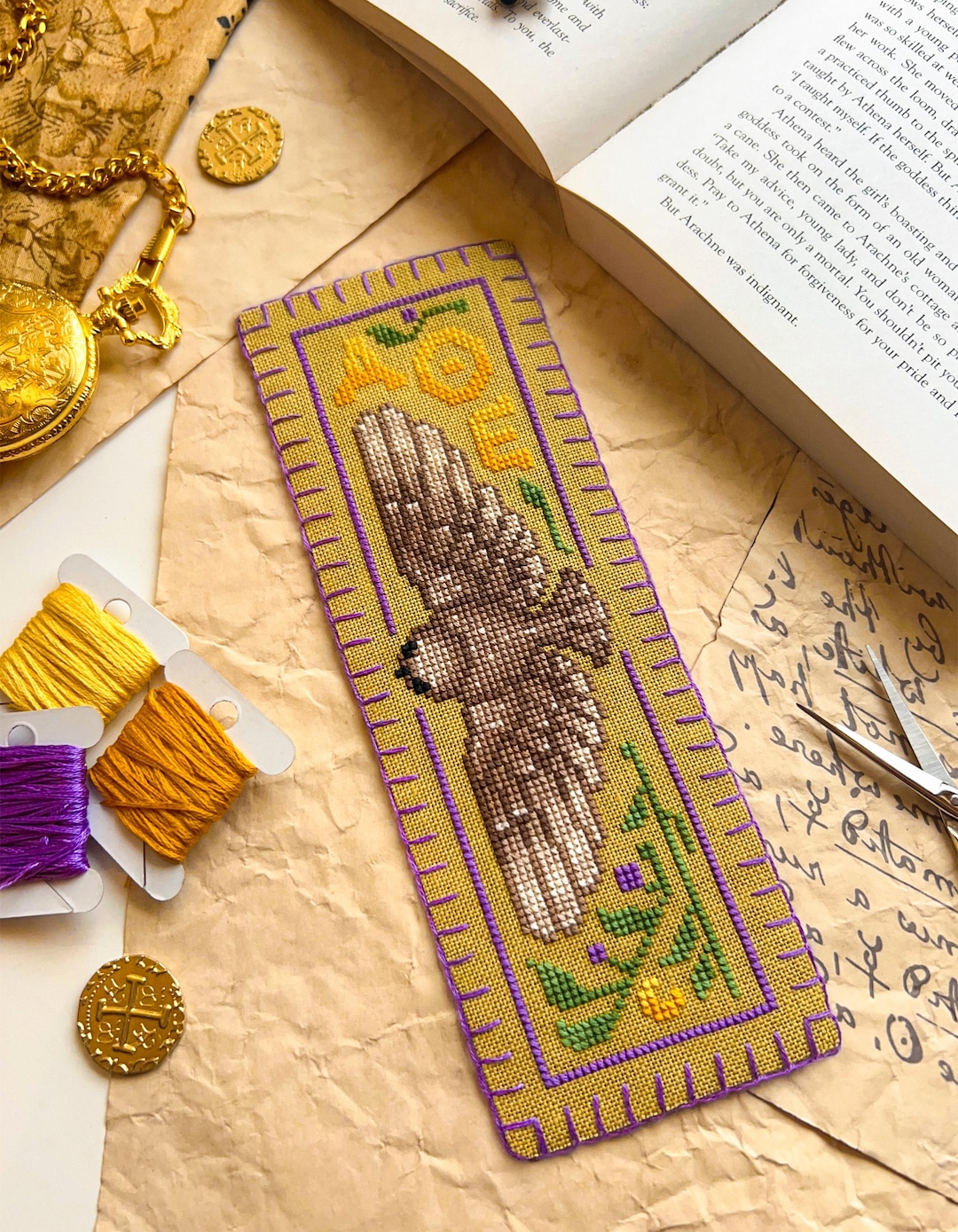 Owl of Minerva Bookmark Cross Stitch Pattern - Athena XStitch - Greek Mythology Embroidery - Small Beginner Cross Stitch Bookmark PDF
