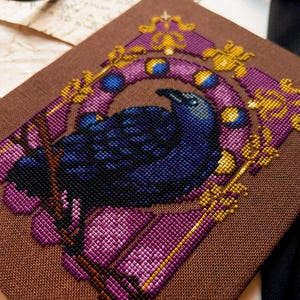 Art Nouveau Crow - Art Noucrow - Dark Academia Cross Stitch - Corvus Cross Stitch - Beautiful Bird Cross Stitch - Cross Stitch Pattern PDF image 3