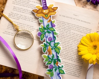 Lost Vine Blade XStitch - Fantasy Sword Cross Stitch Bookmark - Medieval Historical Literature - Colorful Leaves Cross Stitch Pattern PDF