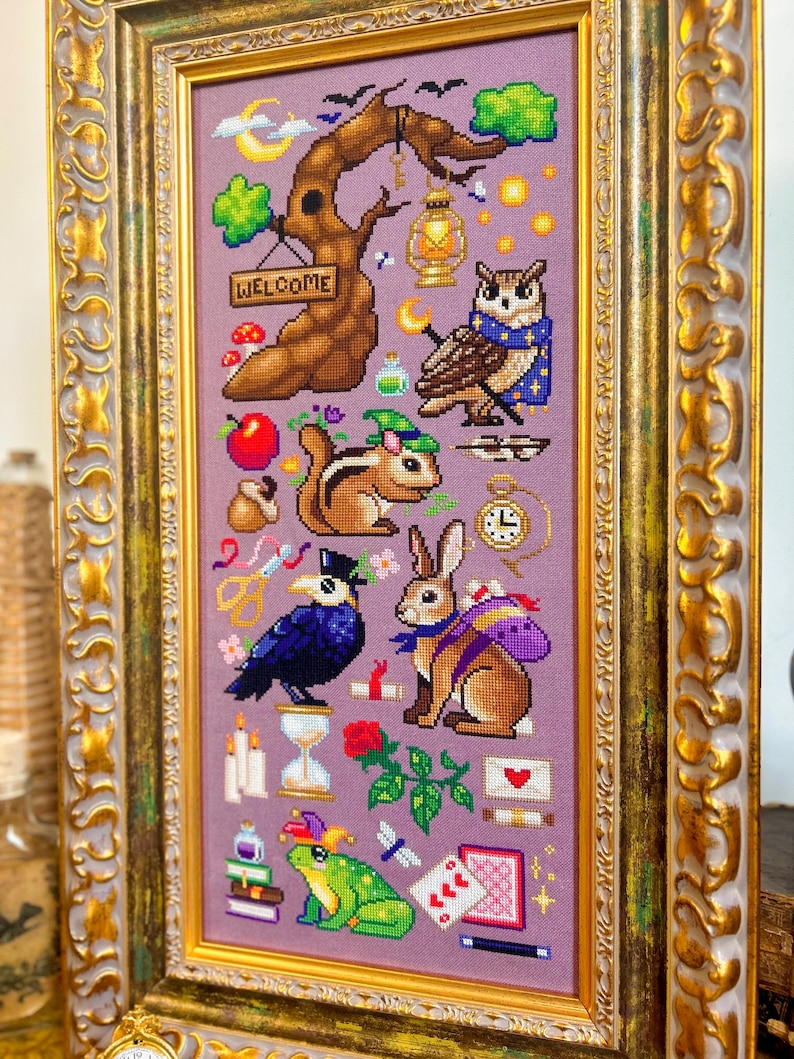 The Secret Grove Stitch-A-Long - Cross Stitch SAL - Magical and Cozy StitchAlong - Forest Animals & Critters Cross Stitch Patterns PDF image 1