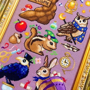 The Secret Grove Stitch-A-Long - Cross Stitch SAL - Magical and Cozy StitchAlong - Forest Animals & Critters Cross Stitch Patterns PDF image 3