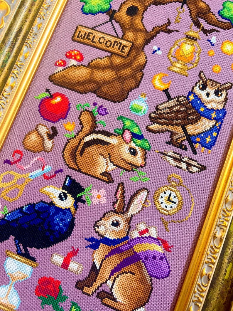 The Secret Grove Stitch-A-Long - Cross Stitch SAL - Magical and Cozy StitchAlong - Forest Animals & Critters Cross Stitch Patterns PDF image 3
