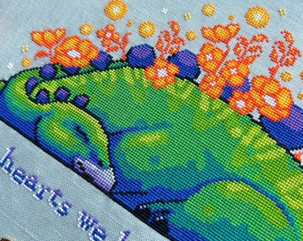 Stegosaurus Cross Stitch Pattern - Dinosaur XStitch - To Live in Hearts We Leave Behind is not to Die - Grief Quote Cross Stitch Pattern PDF