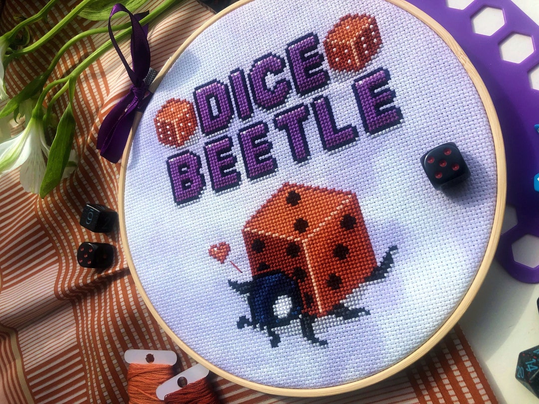 Dice Beetle Ladybug Cross Stitch Pattern Game Aesthetic Etsy