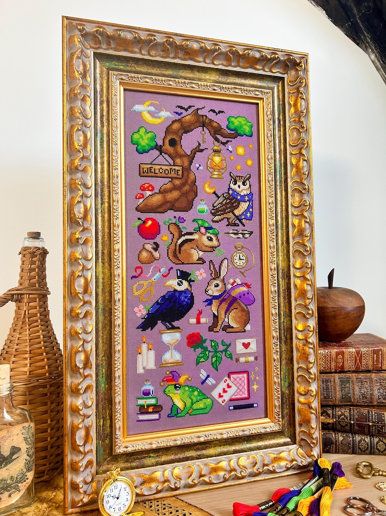 The Secret Grove Stitch-A-Long - Cross Stitch SAL - Magical and Cozy StitchAlong - Forest Animals & Critters Cross Stitch Patterns PDF image 2