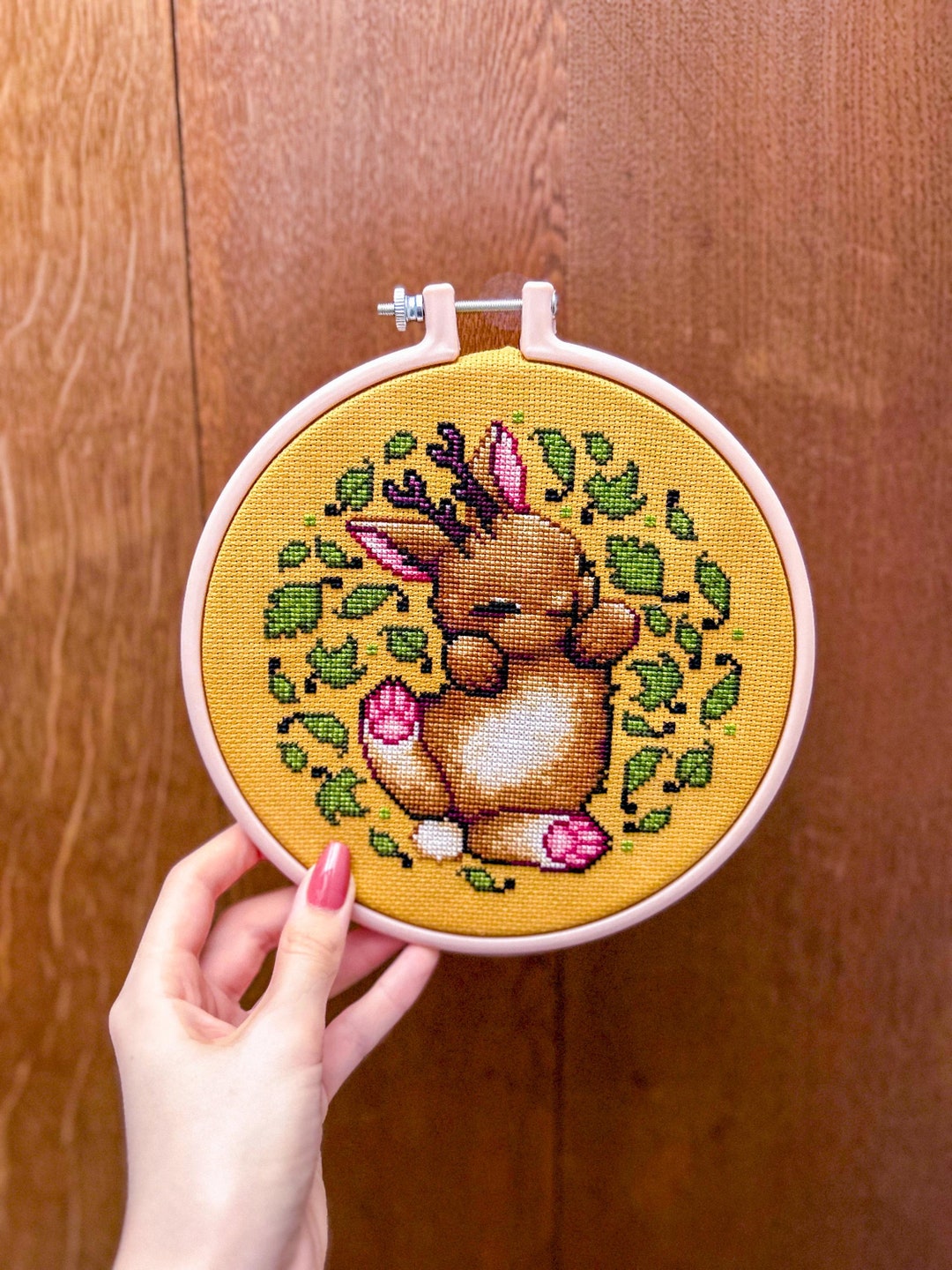 Baby Jackalope Cross Stitch - Small Bunny Rabbit Cross Stitch ...