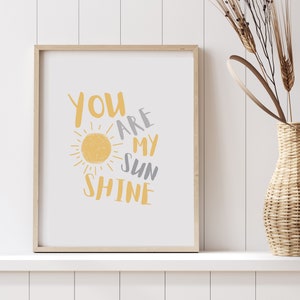 You Are My Sunshine, Nursery Printable Wall Art, Nursery Decor, Baby room Decor, Nursery boho wall art prints DIGITAL DOWNLOAD