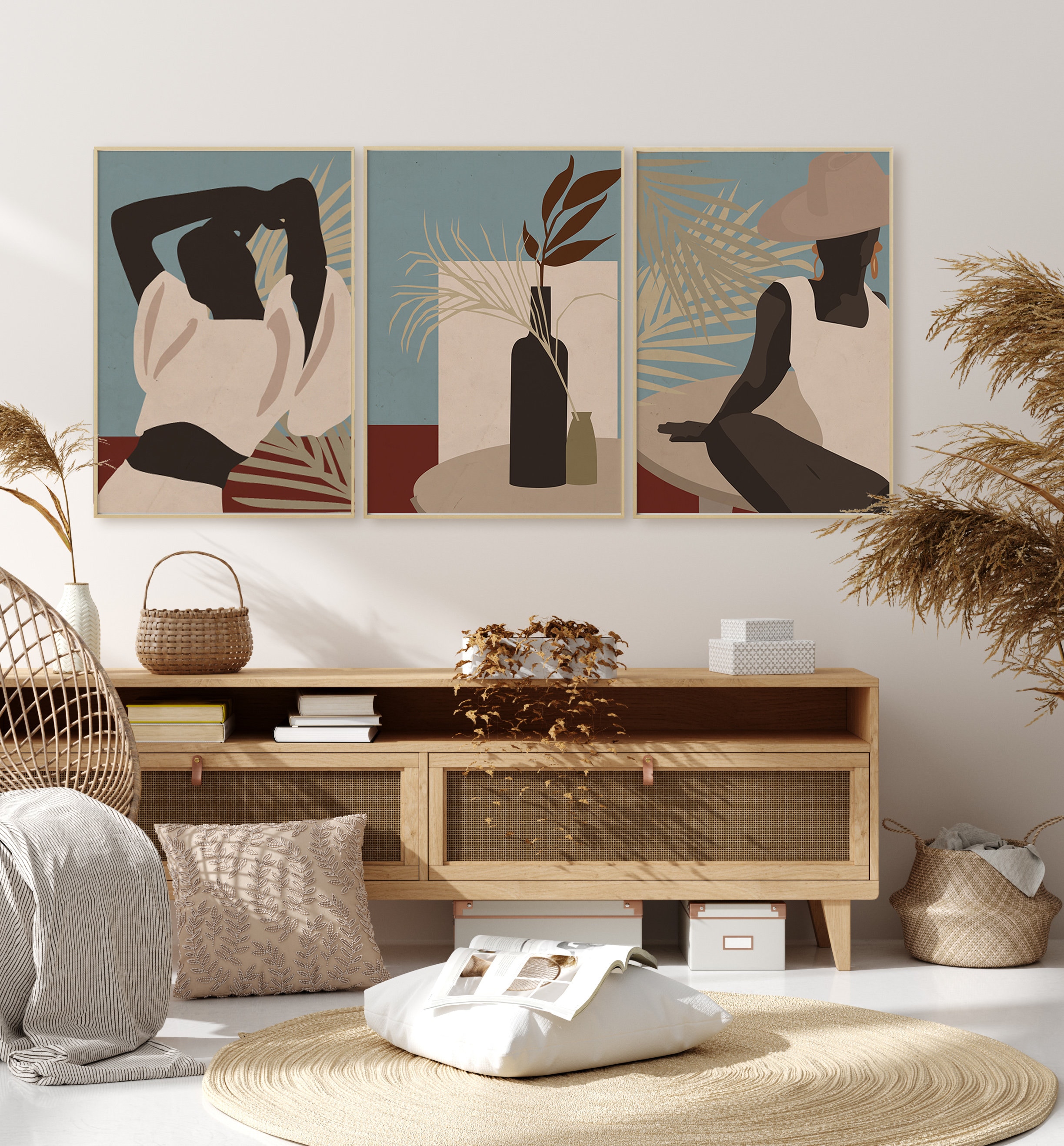 Printable Wall Art Set of 3 Feminist Abstract Poster Female - Etsy