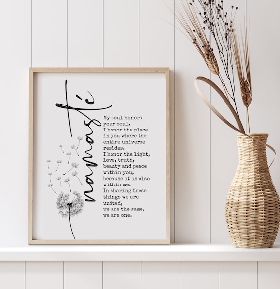 Namaste Definition,  Printable Wall Art, Inspirational saying, Namaste Poster, Meditation Print, Yoga Wall Decor, Digital Download
