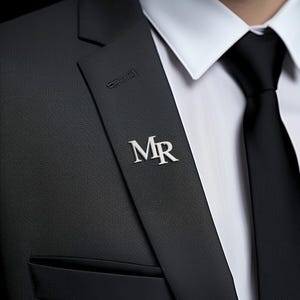 Custom Initials Brooch For Groom, Business Event Men&#39;s Women Stainless Steel Initials Letters, Personalized Wedding Pin, Best Man Jewelry