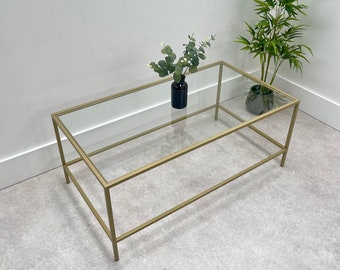 Madison Glass Metal Coffee Table - Gold