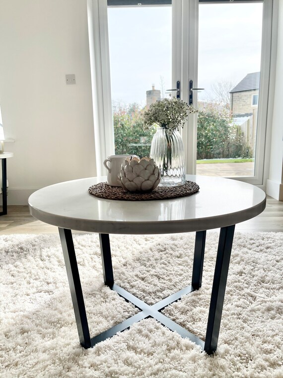 Luna Round Marble Coffee Table Etsy UK