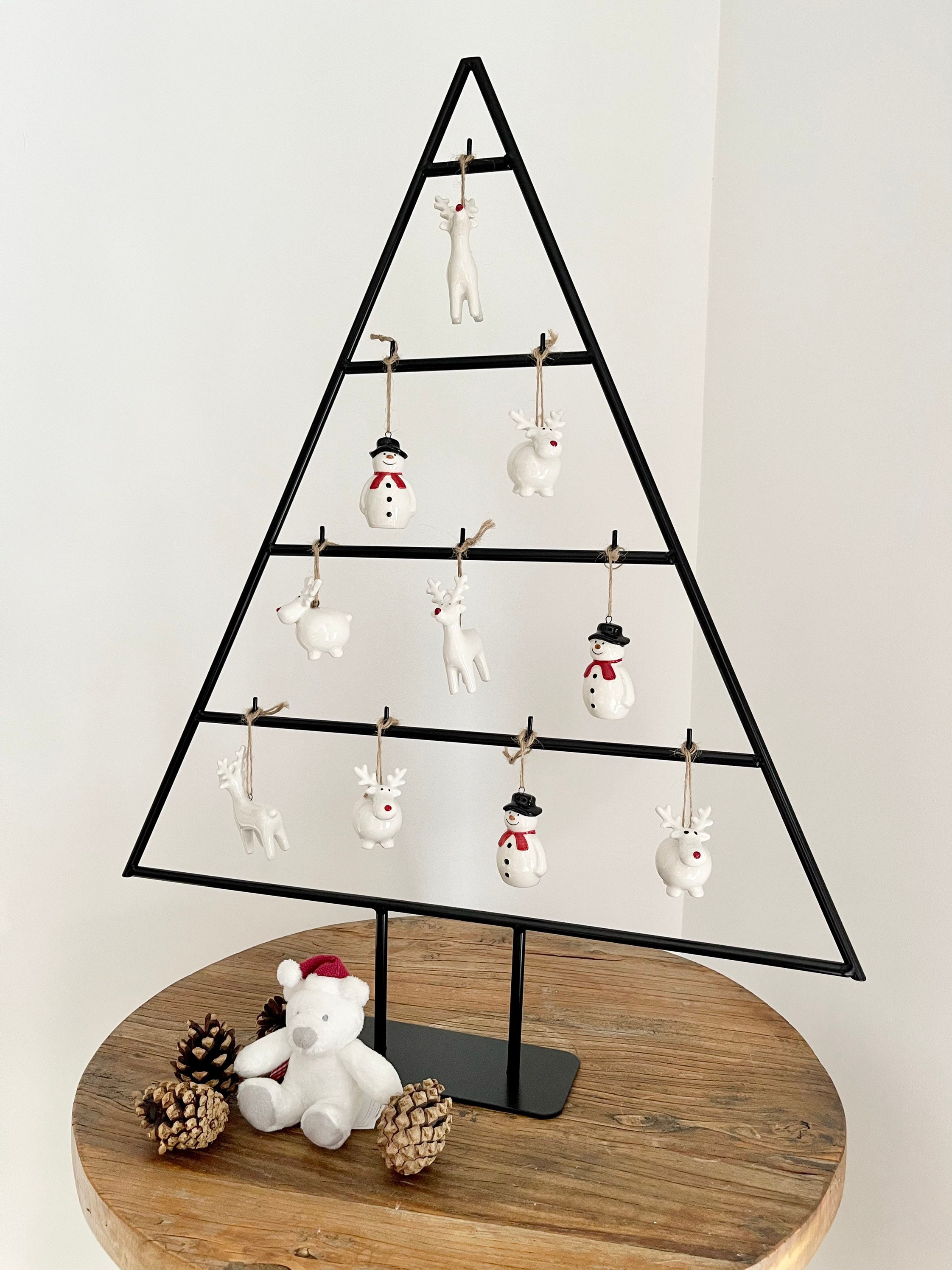 Christmas Tree Standing Metal Ornament Decoration Table Top Etsy UK