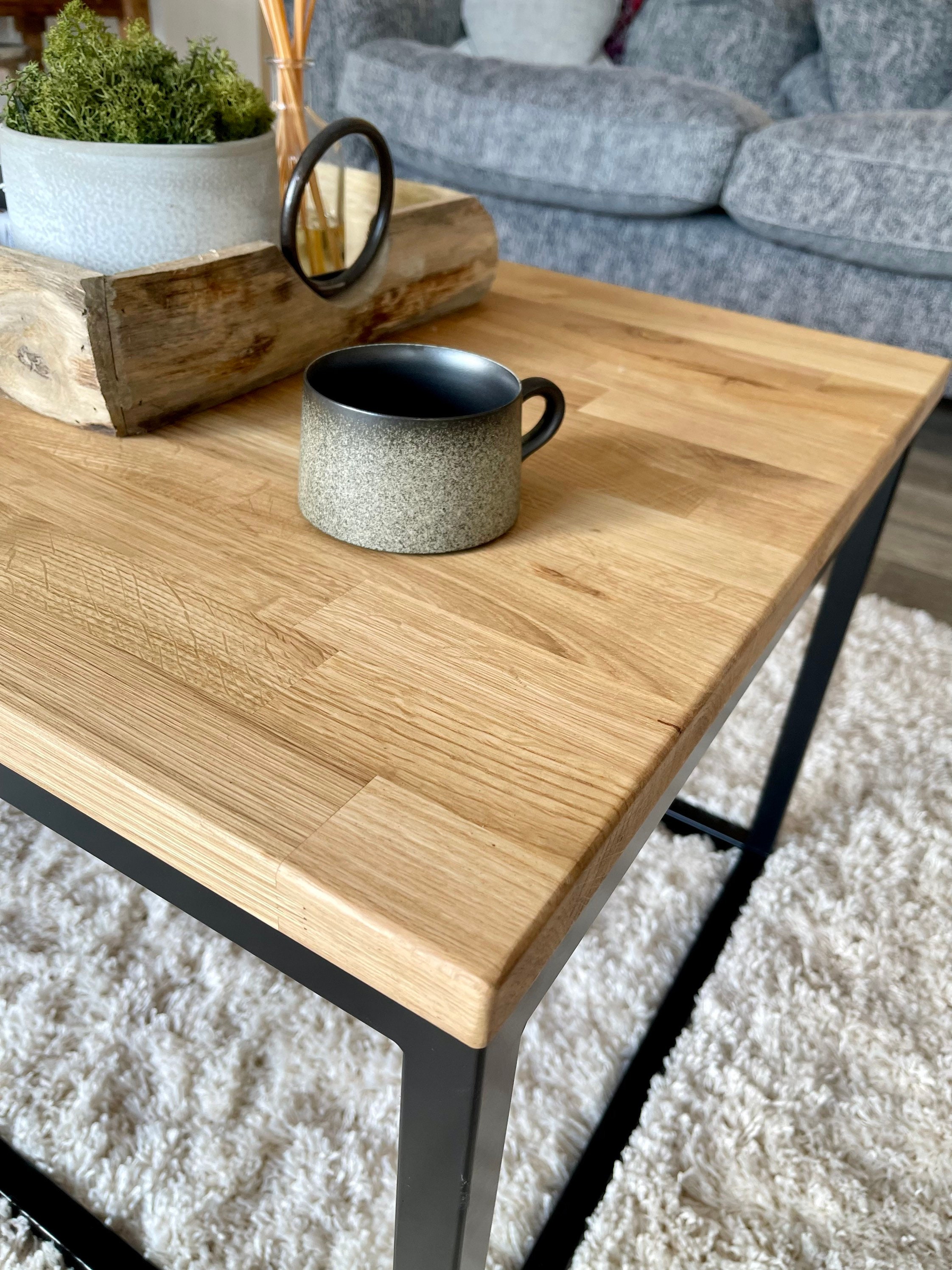 Landon Oak Metal Coffee Table Etsy Hong Kong