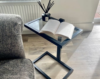 Glass Metal Sofa Laptop Table