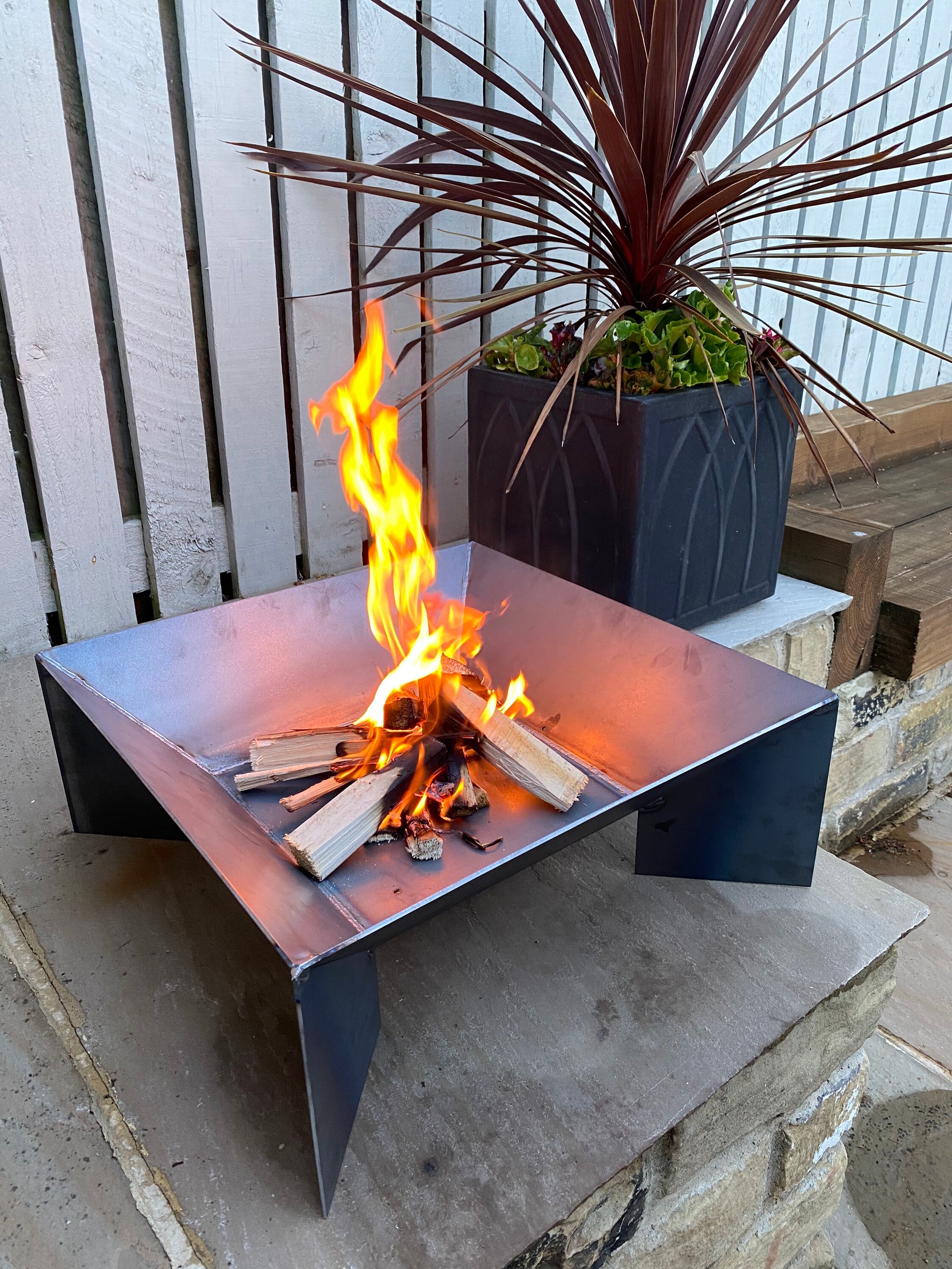 Fire Pit X Mini Fin Fire Pit Handmade Fire Bowl Outdoor Etsy