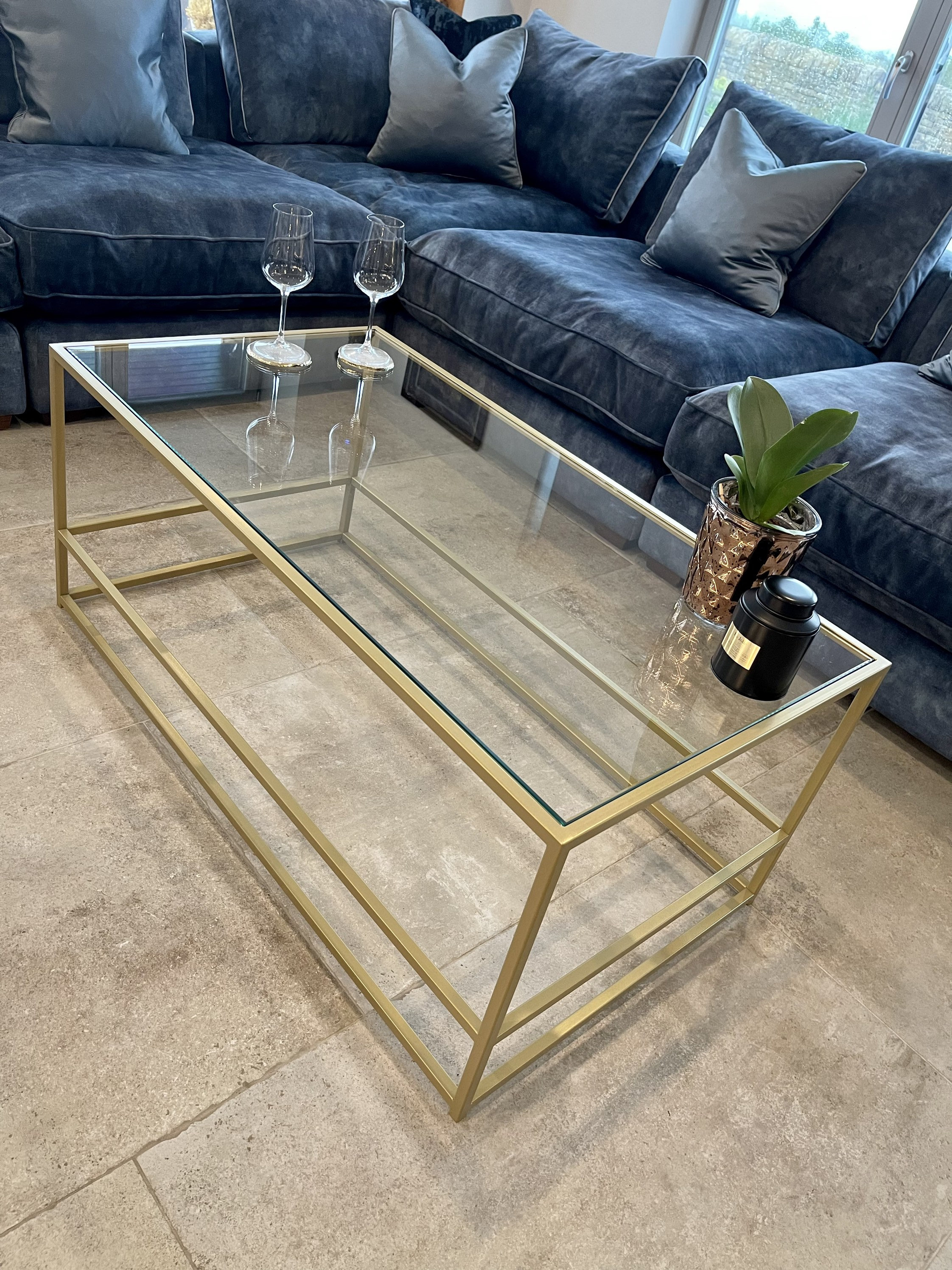 Gold & glass coffee table deals