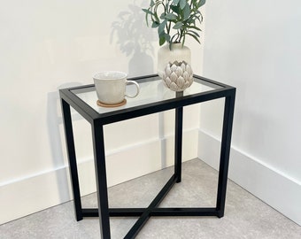 Crossley Glass Metal Side Table