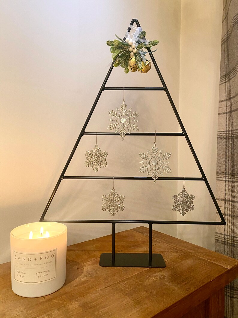 Christmas Tree Standing Metal Ornament Decoration Table Top Etsy