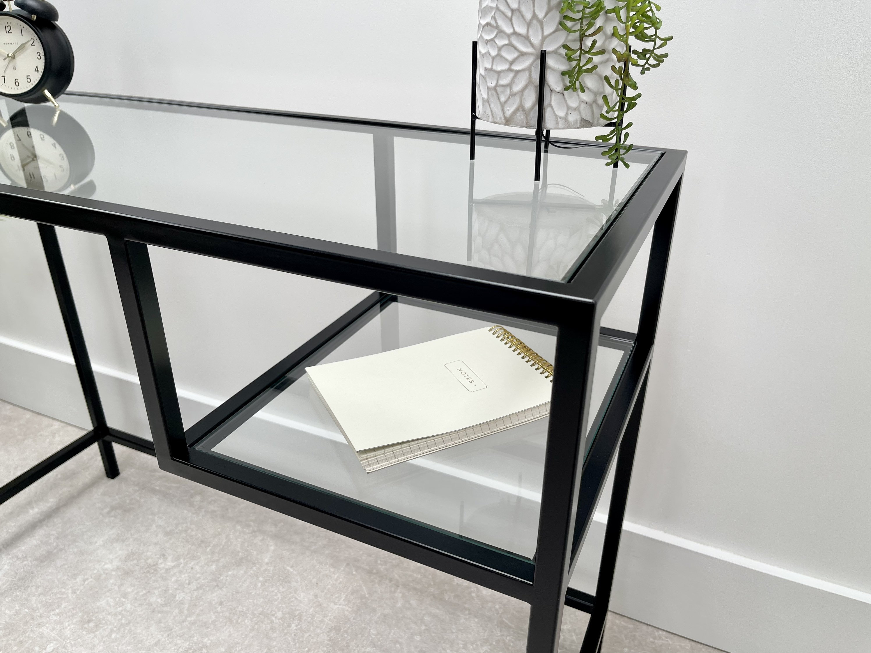 Glass and metal office desk deals