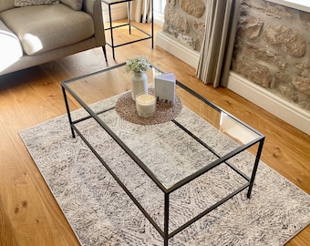 Madison Glass Metal Coffee Table - Dark Bronze