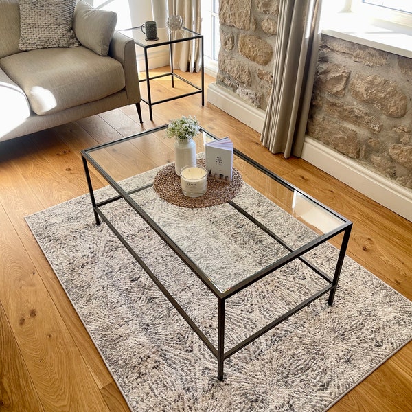 Madison Glass Metal Coffee Table - Dark Bronze